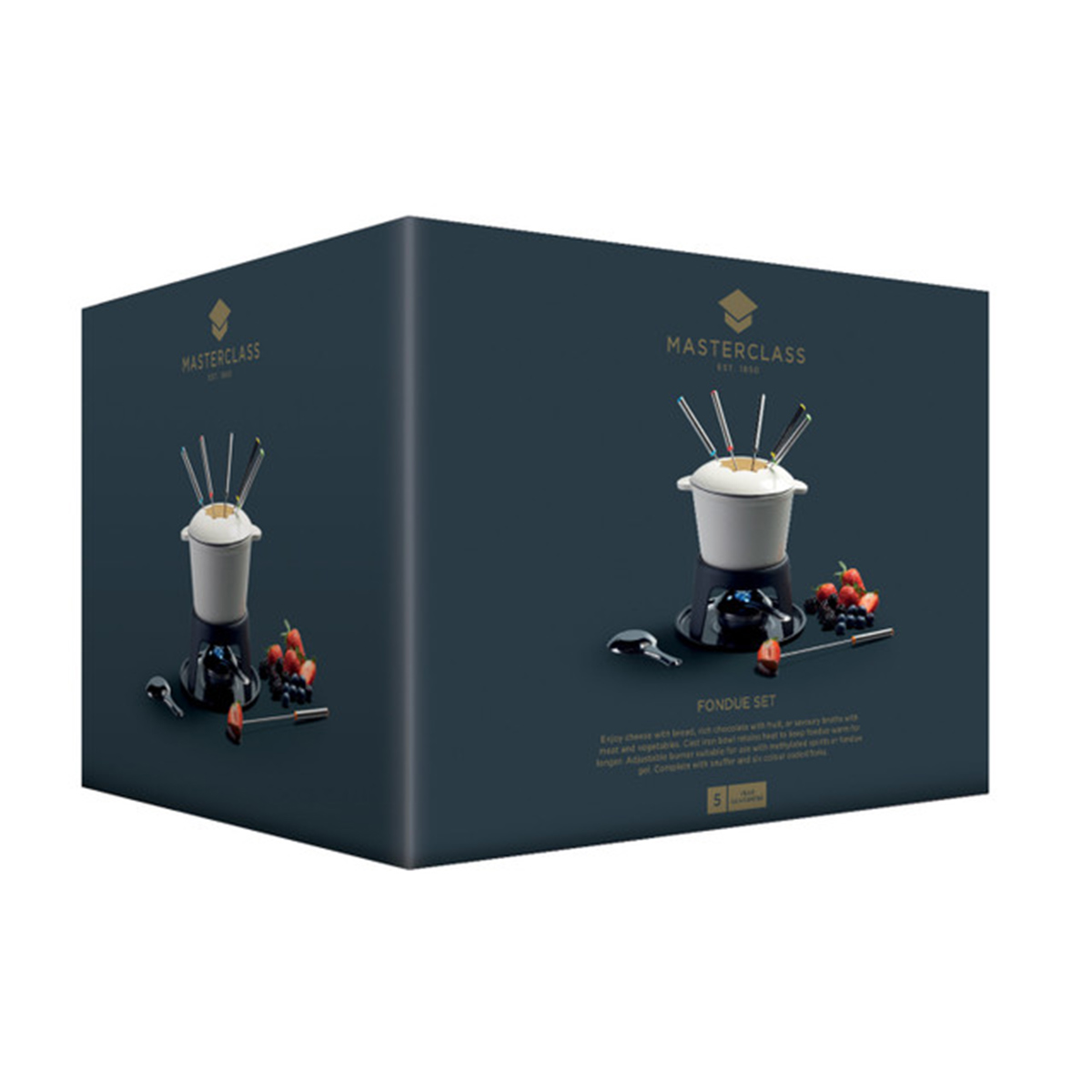 Набор для приготовления фондю (кастрюля  горелка, вилки 6шт.) чугунный покрыт CREAM эмалью KC  