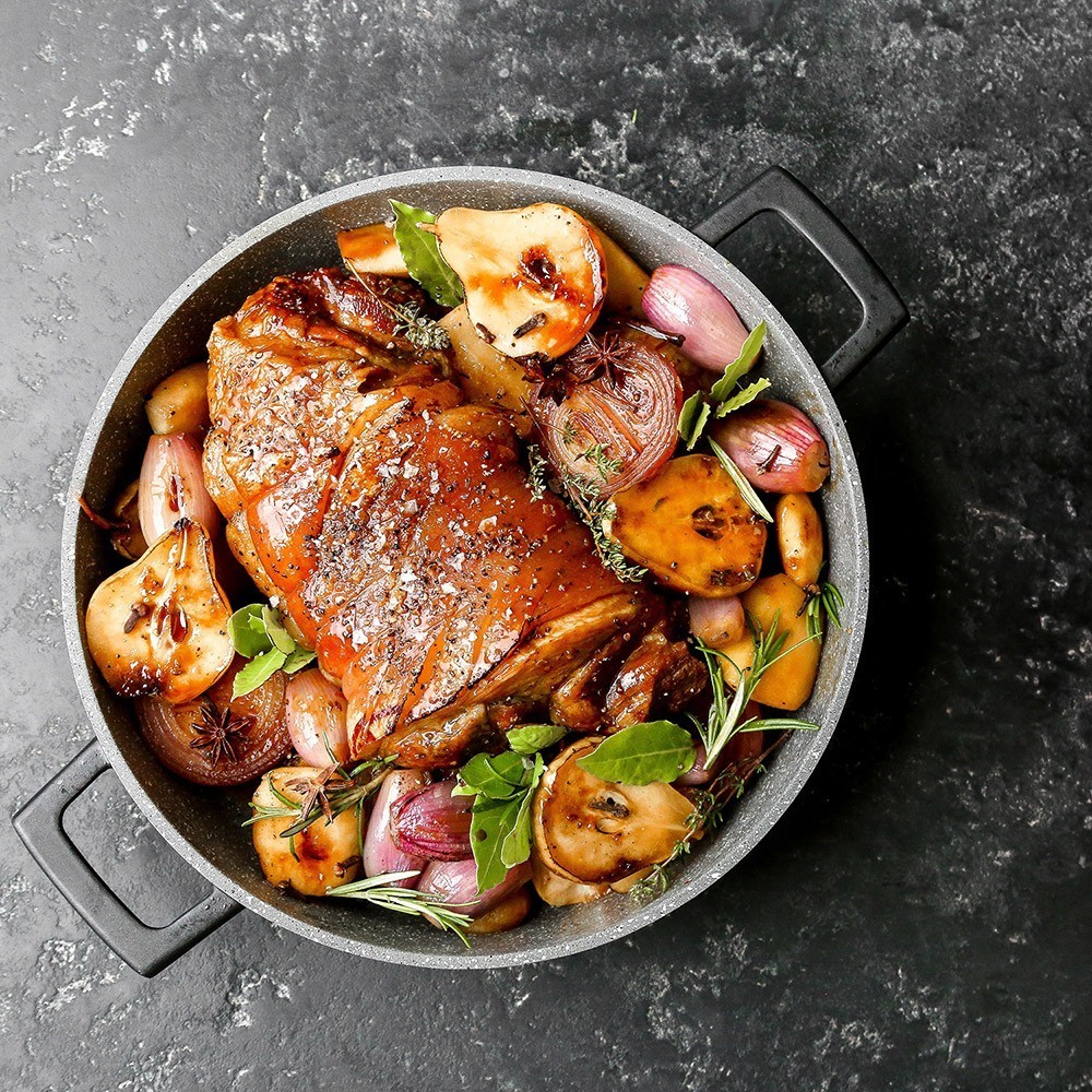 Кастрюля с крышкой 28 см литой алюминий 5л MasterClass  