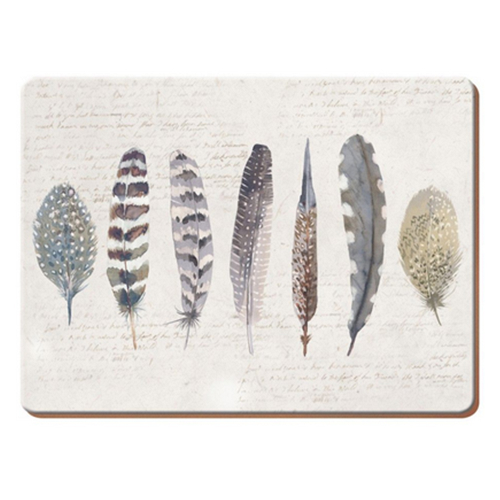 creative tops набор из 6 подставок под горячее feathers 30x23