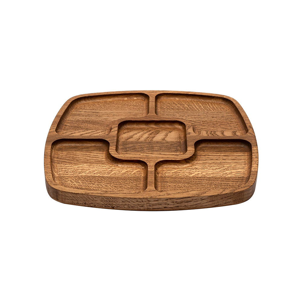 Менажница квадратная 27х27 см деревянная, дуб  