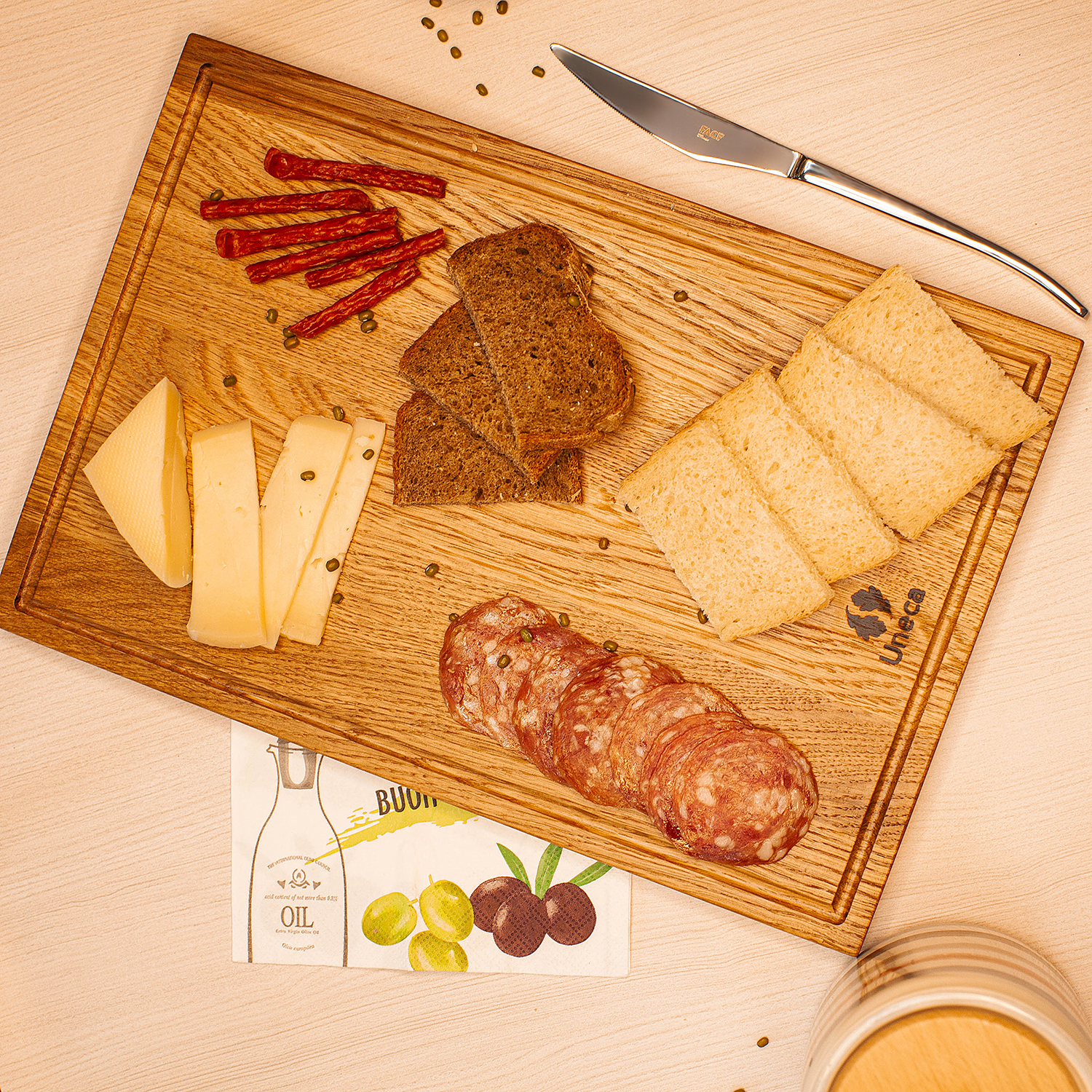 Доска разделочная прямоугольная 33х23х1,8 см деревянная, дуб  2000655268617