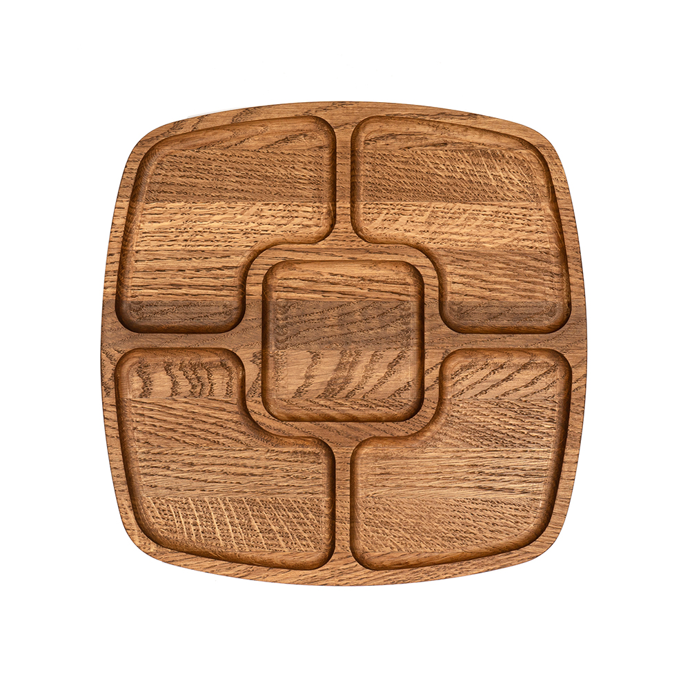 менажница квадратная 27х27 см деревянная, дуб