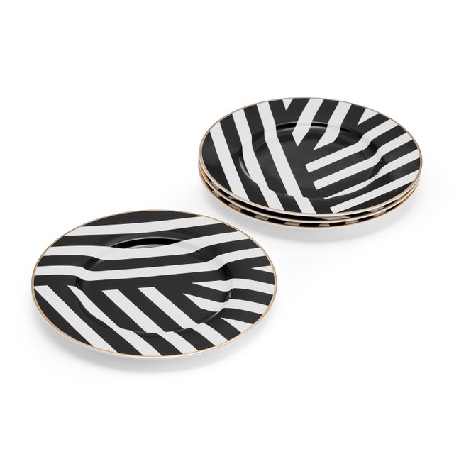 Набор фарфоровых тарелок Mikasa Luxe Deco с геометрическим принтом 21 см Арт.: MKLDSPLATEPK4