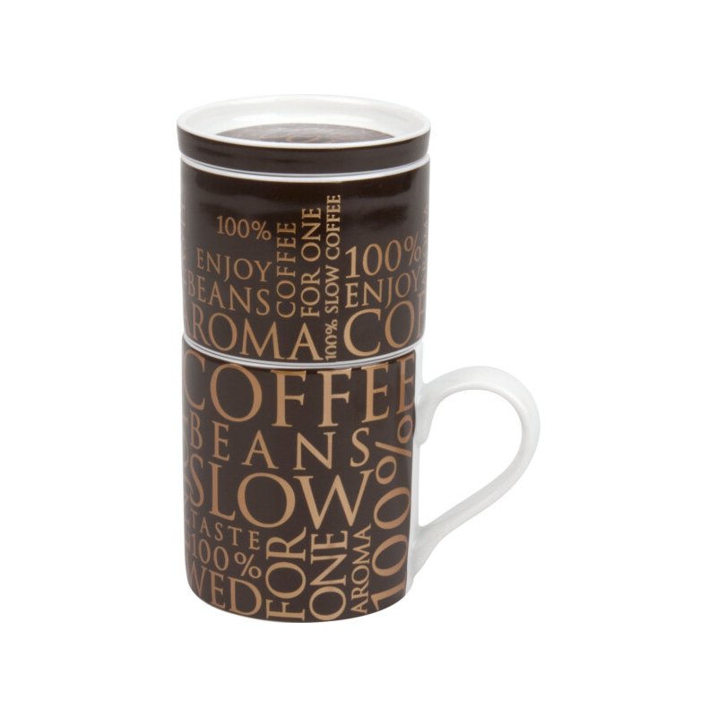 кружка "кофе на одного 100% темно-коричневый"