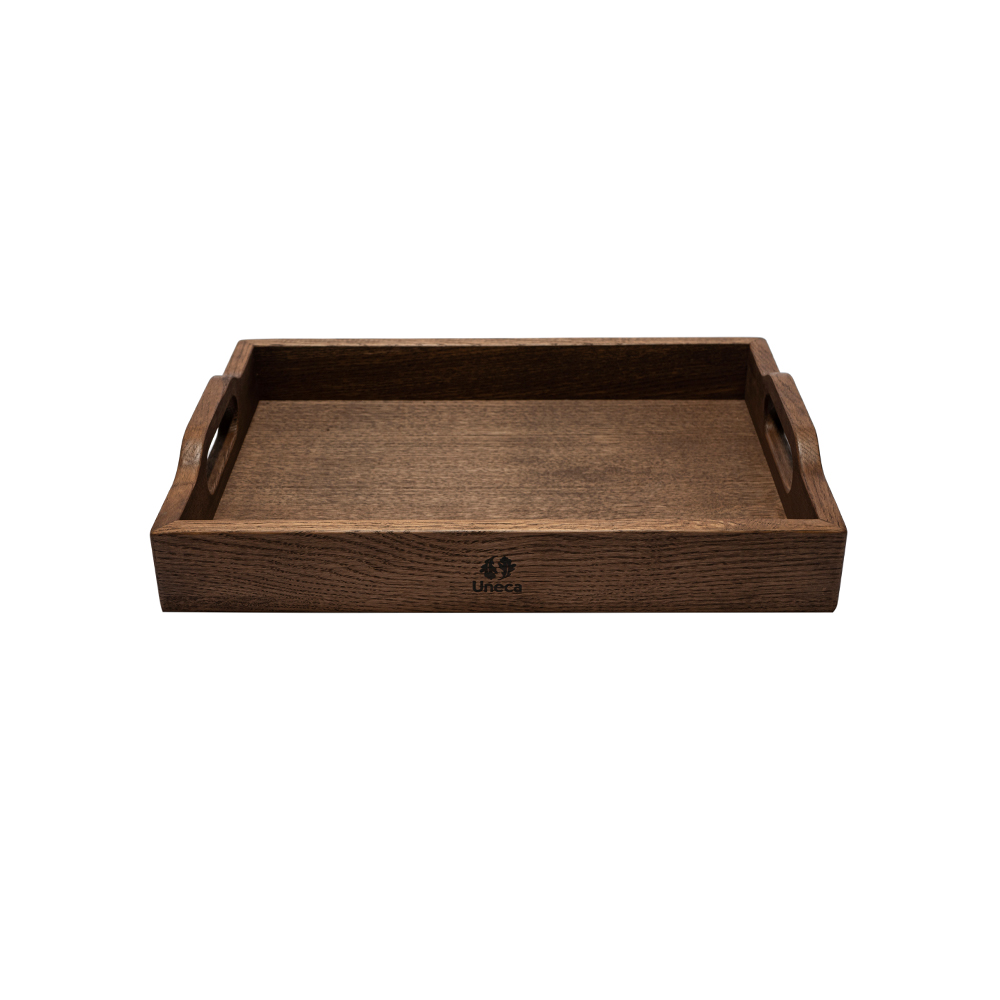 поднос с ручками 42х30х6 см деревянный, дуб