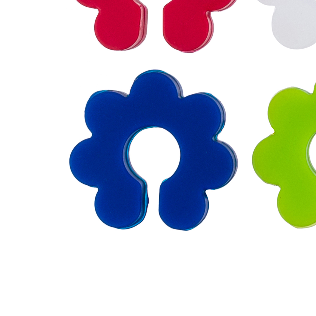 Набор из 12 маркеров для бокалов цветок (силикон)  