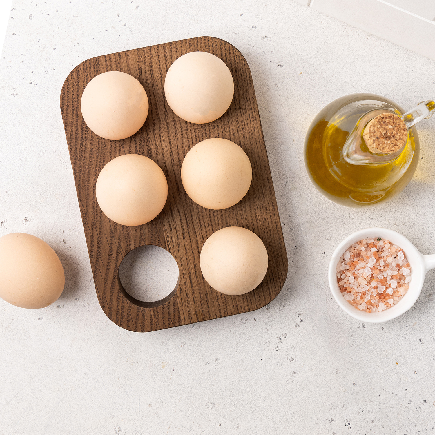 Подставка для 6 яиц деревянная, дуб  