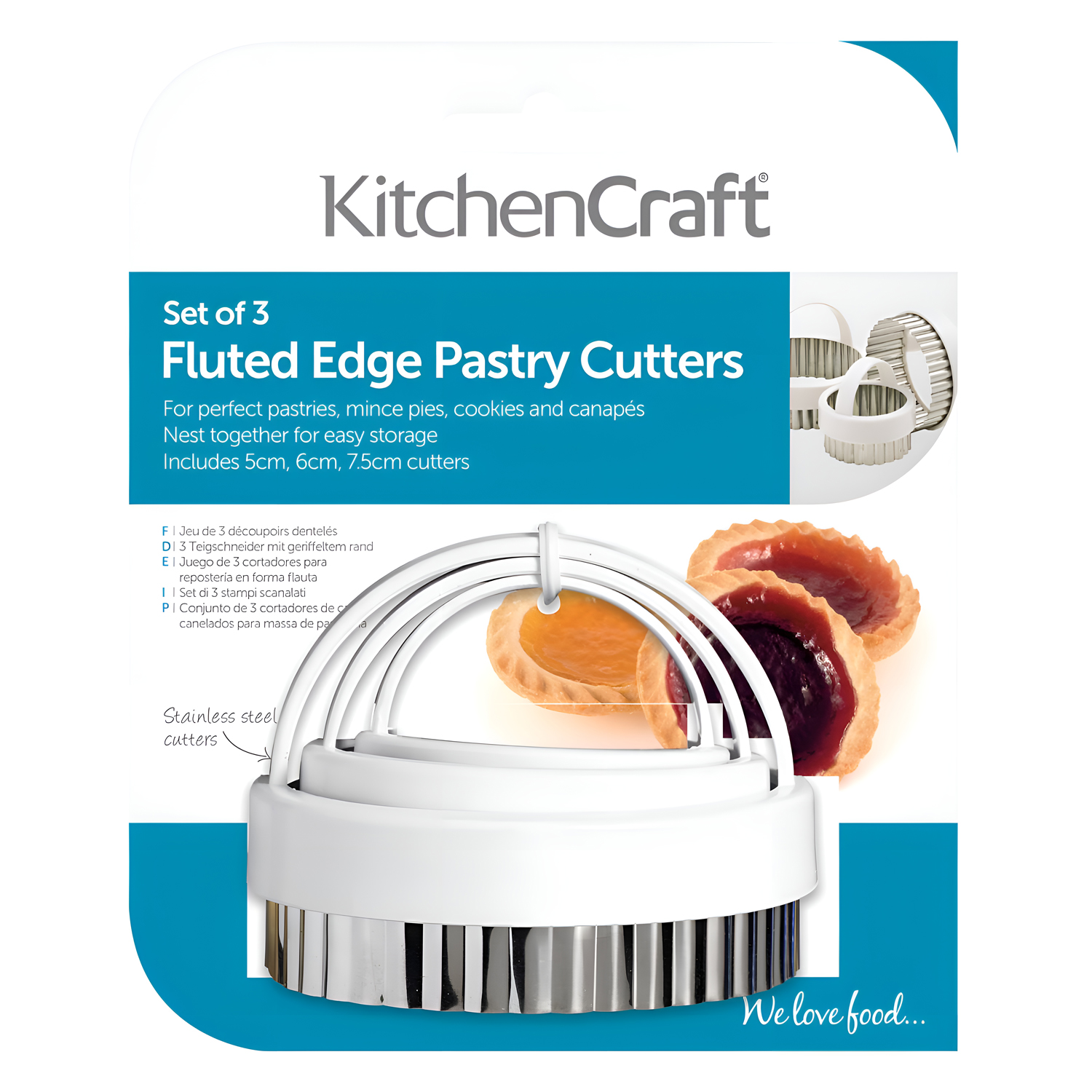 Набор из 3 рифленых формочек для выпечки KC  