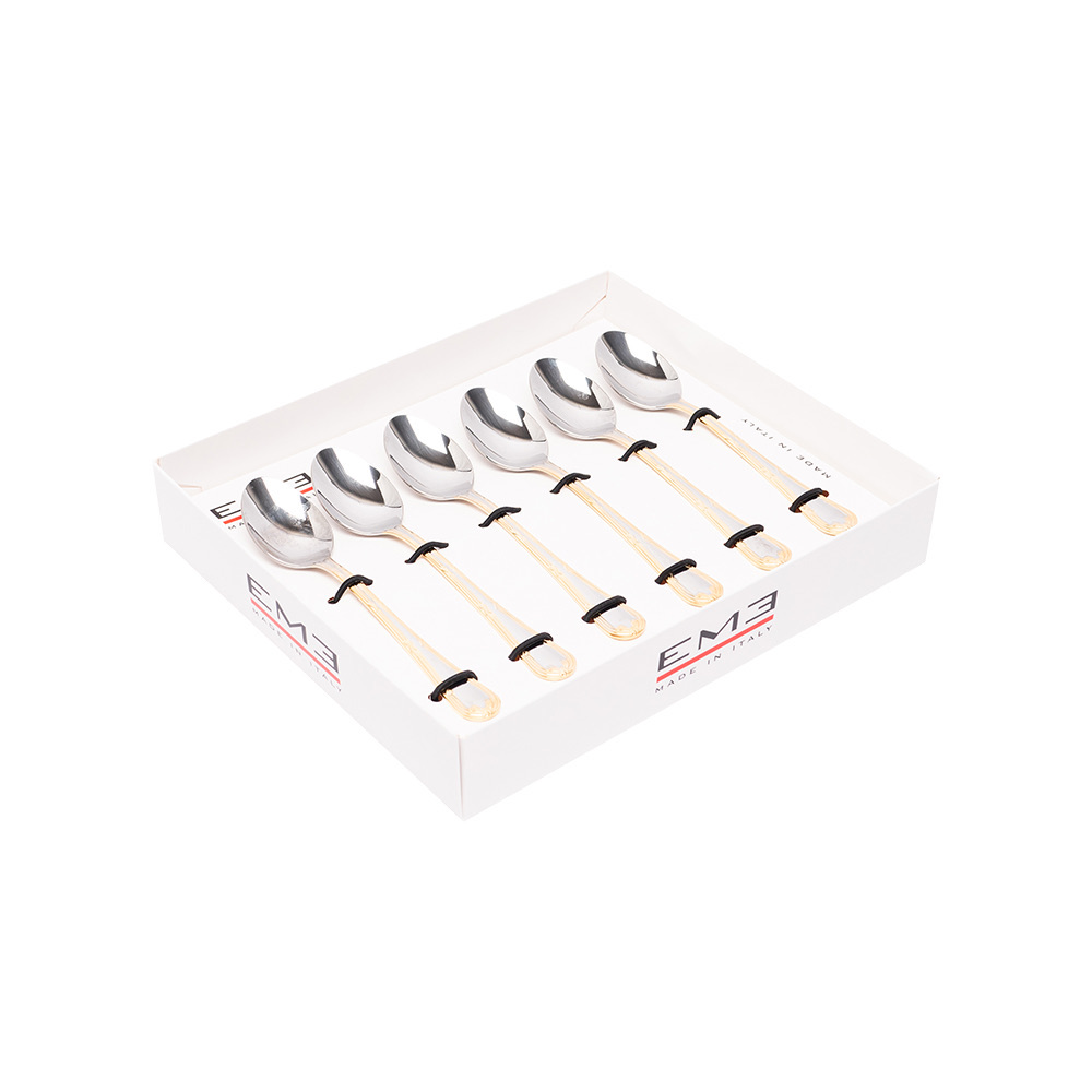 eme набор кофейных ложек luigi xvi gold decor 6 шт