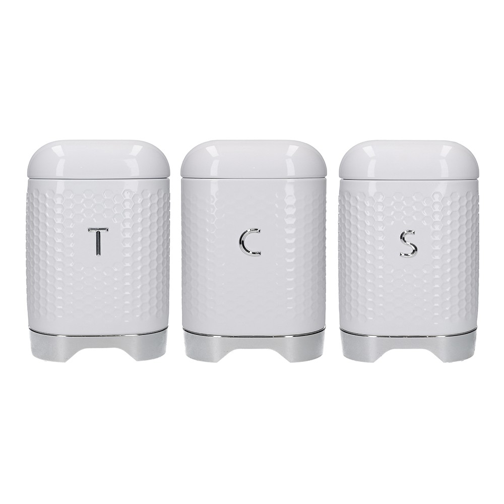 Kitchen Craft Набор емкостей для хранения 3 шт. Textured White Арт.: LOVTCSSETWHT