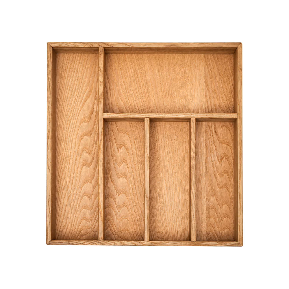 Лоток для приборов большой 40x38x6 см деревянный, дуб  