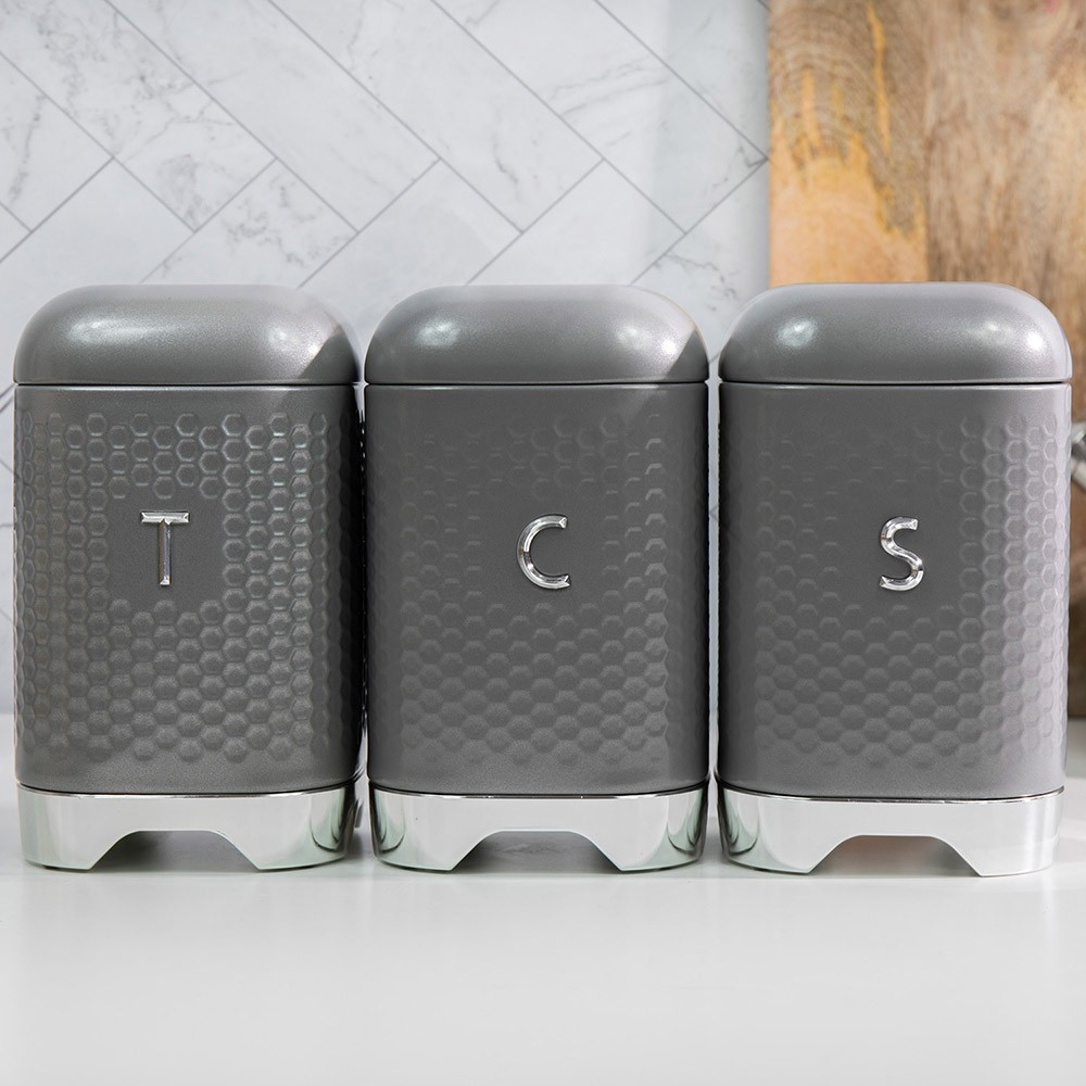 Kitchen Craft Набор емкостей для хранения 3 шт. Textured Grey  