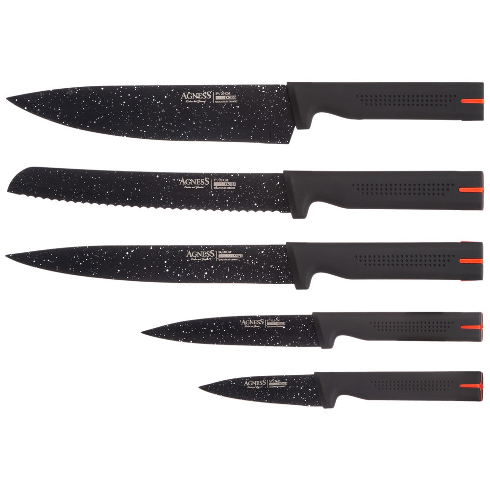 Набор ножей agness на деревянной  подставке 911-480