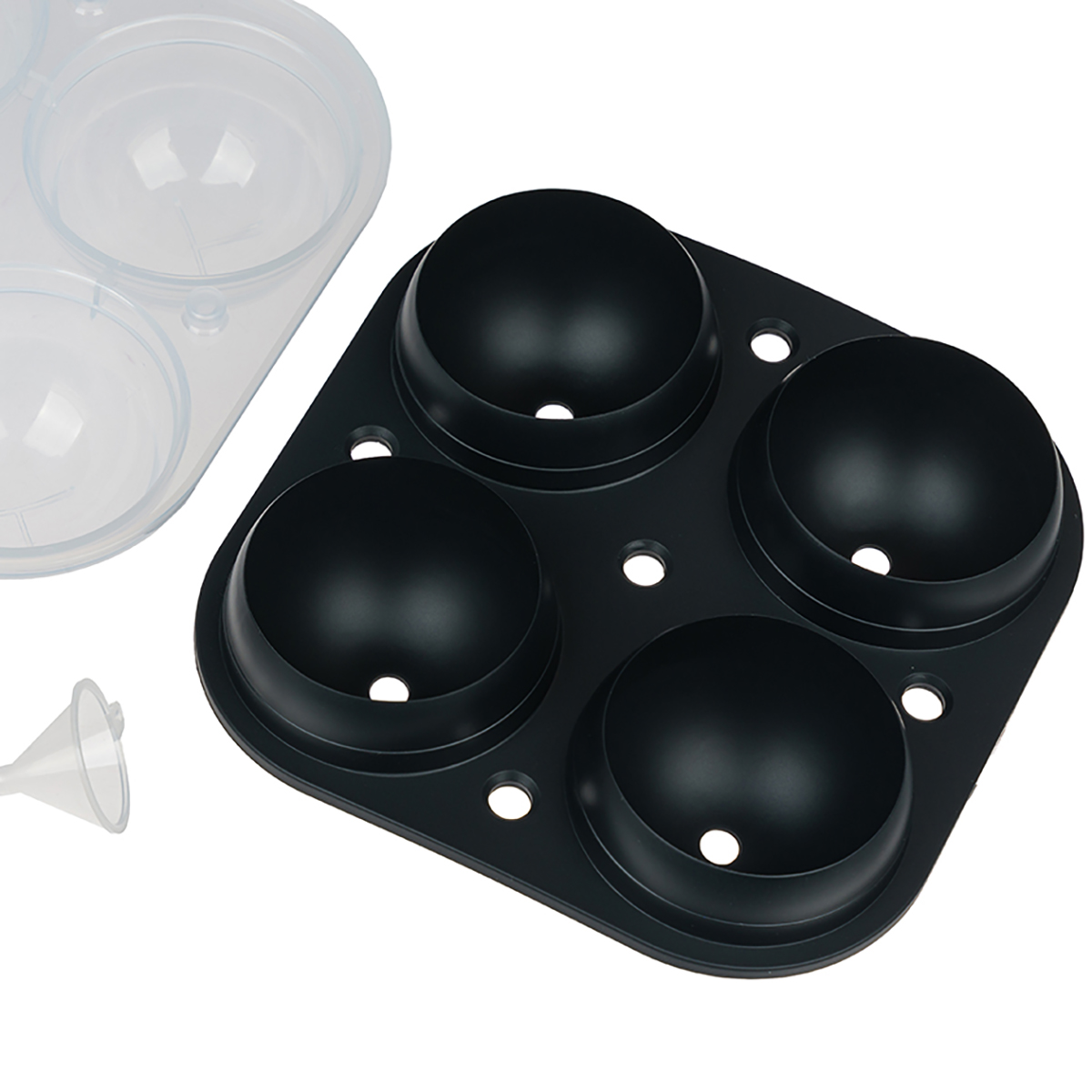 Форма для льда малая на 4 шара black  