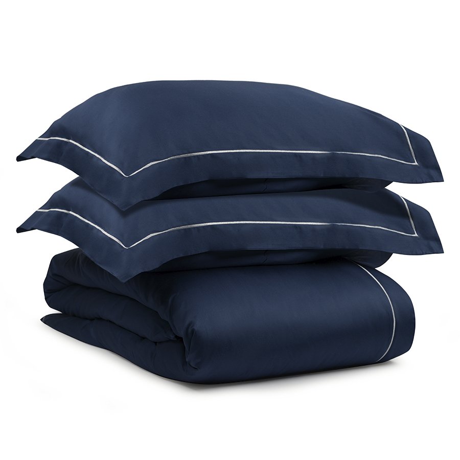 Комплект постельного белья без простыни из египетского хлопка essential, темно-синий, полутораспальн TK20-BL0011