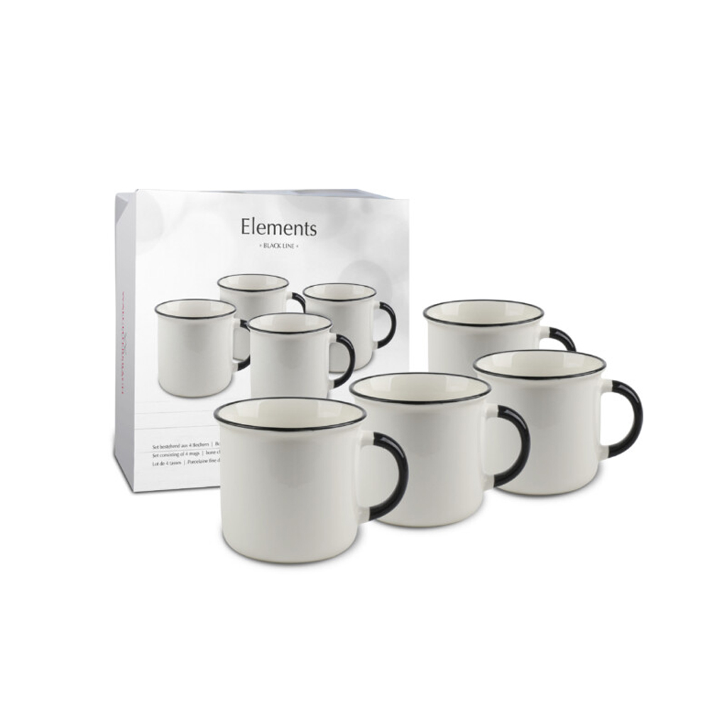 Waechtersbach Набор из 4 кружек Black Line  