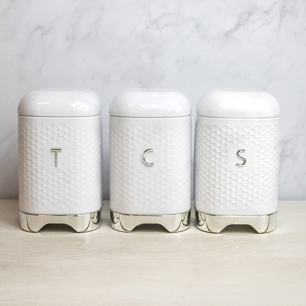 Kitchen Craft Набор емкостей для хранения 3 шт. Textured White  