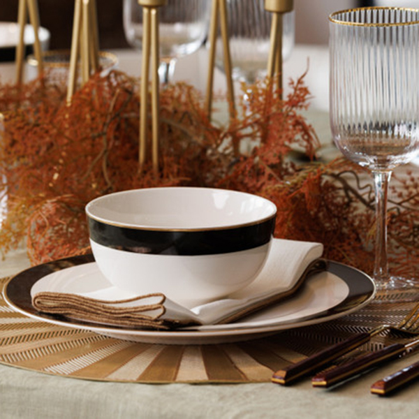 Набор из 4 пиал для хлопьев фарфоровые Luxe Deco 14 см Mikasa Арт.: MKLDBOWLPK4