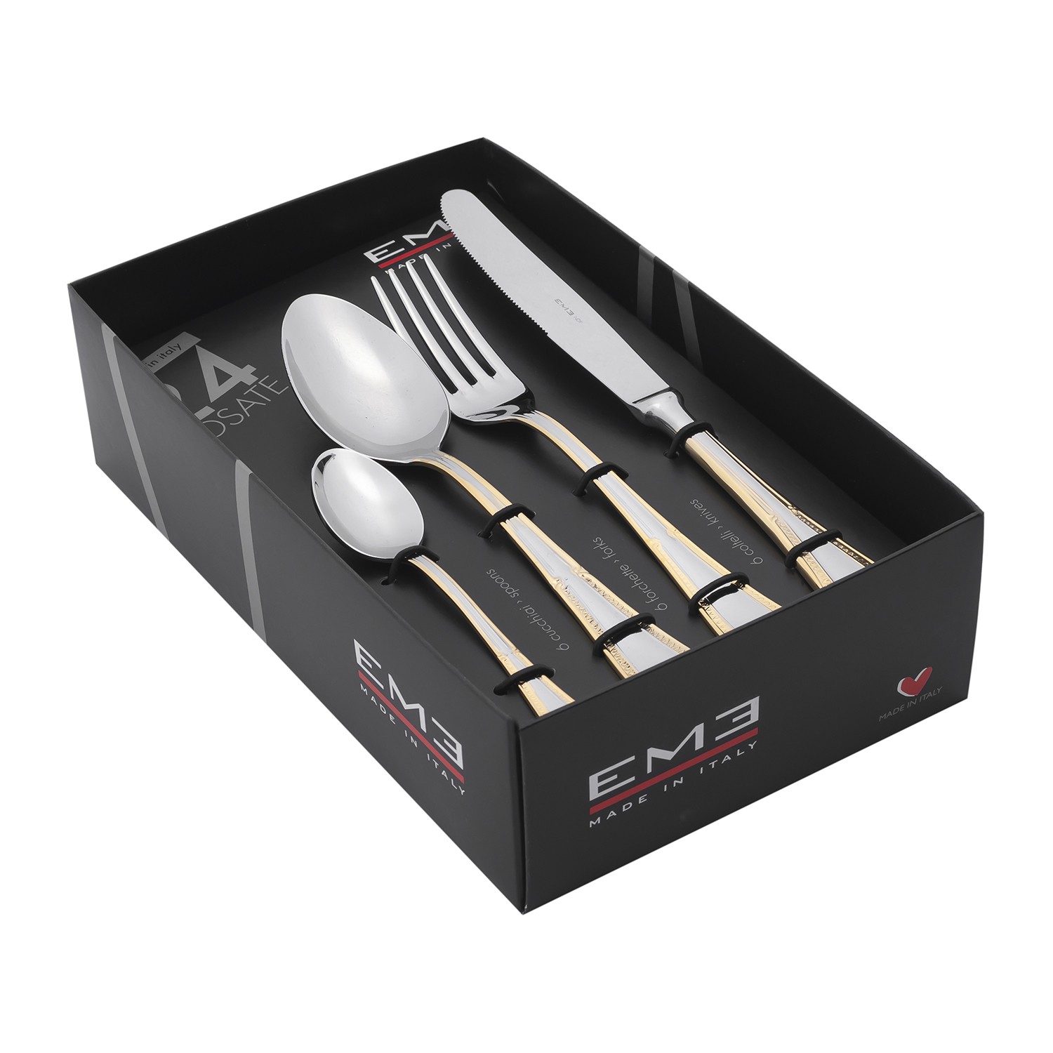 eme набор столовых предметов firenze gold decor 24 шт