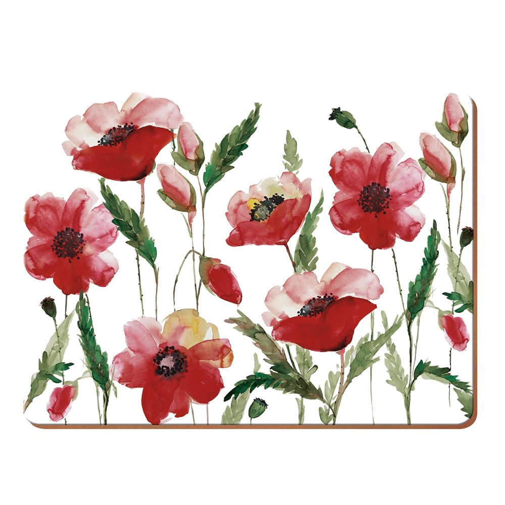  Creative Tops Набор из 4 подставок Watercolour Poppy 40x29 Арт.: 5176715