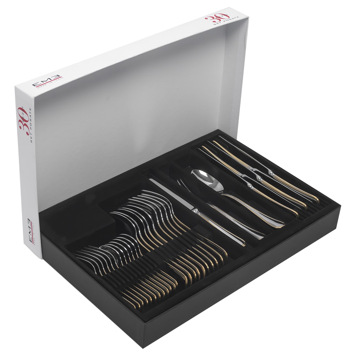 eme набор столовых приборов impero gold decor 30 шт