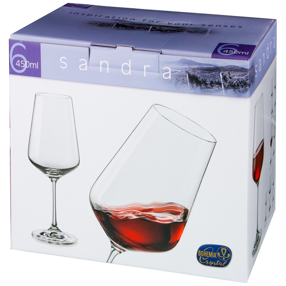 Набор бокалов для вина "sandra sprayed black" из 6 шт. 450 мл.  674-714
