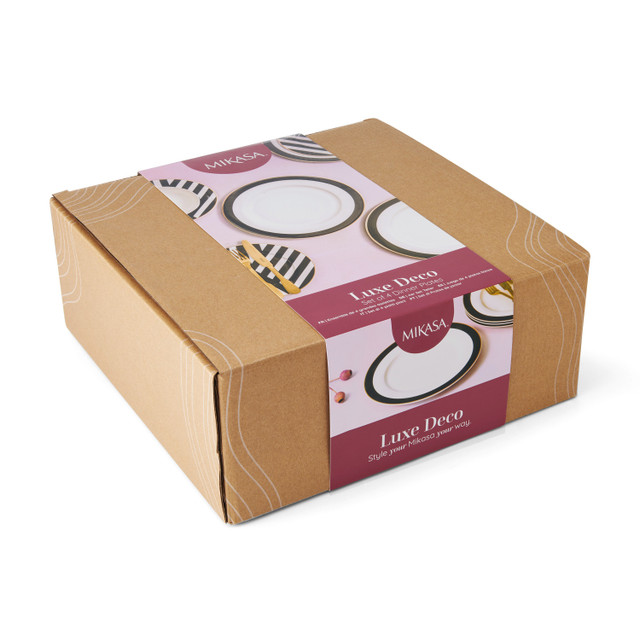 Набор из 4 фарфоровых тарелок Mikasa Luxe Deco 27,5 см  