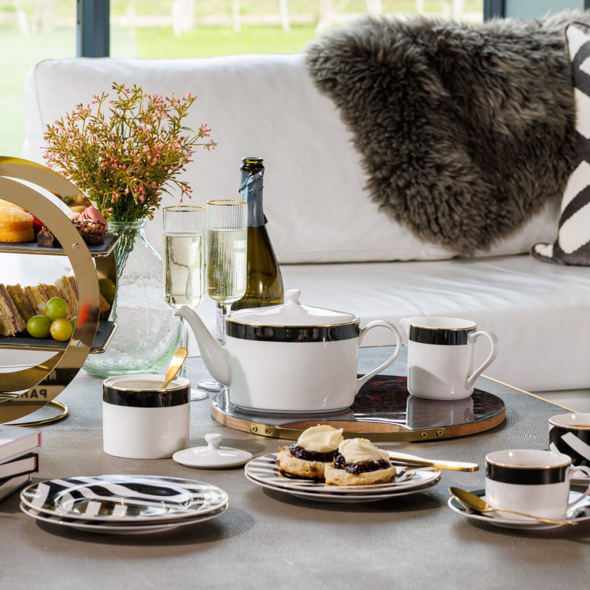  Набор из 2 чайных пар фарфоровых Luxe Deco 200 мл Mikasa Арт.: MKLDBANDCUPPK2