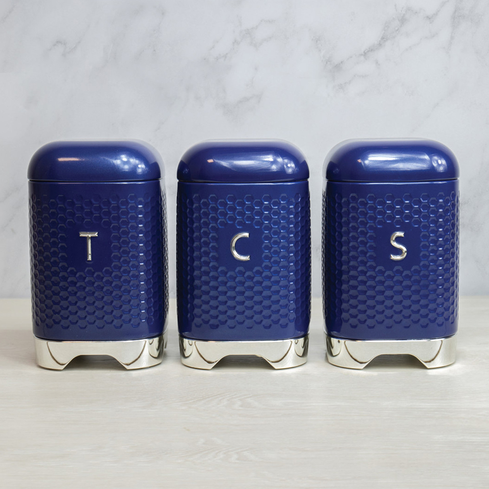 Набор емкостей для хранения чая, кофе, сахара LOVELLO синий  