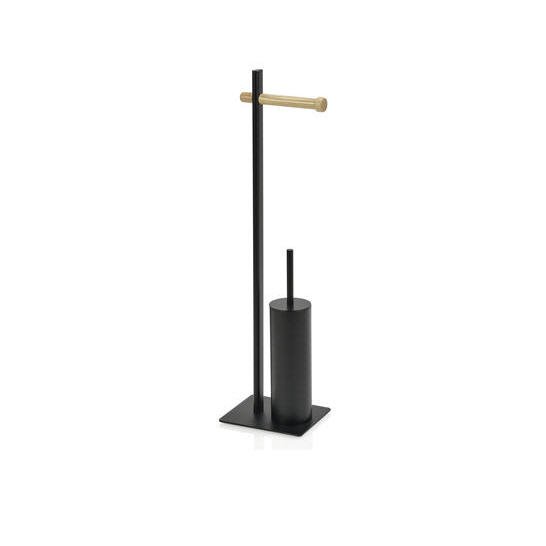 Andrea House Органайзер для туалетной бумаги с ёршиком Black and Wood Арт.: BA17021