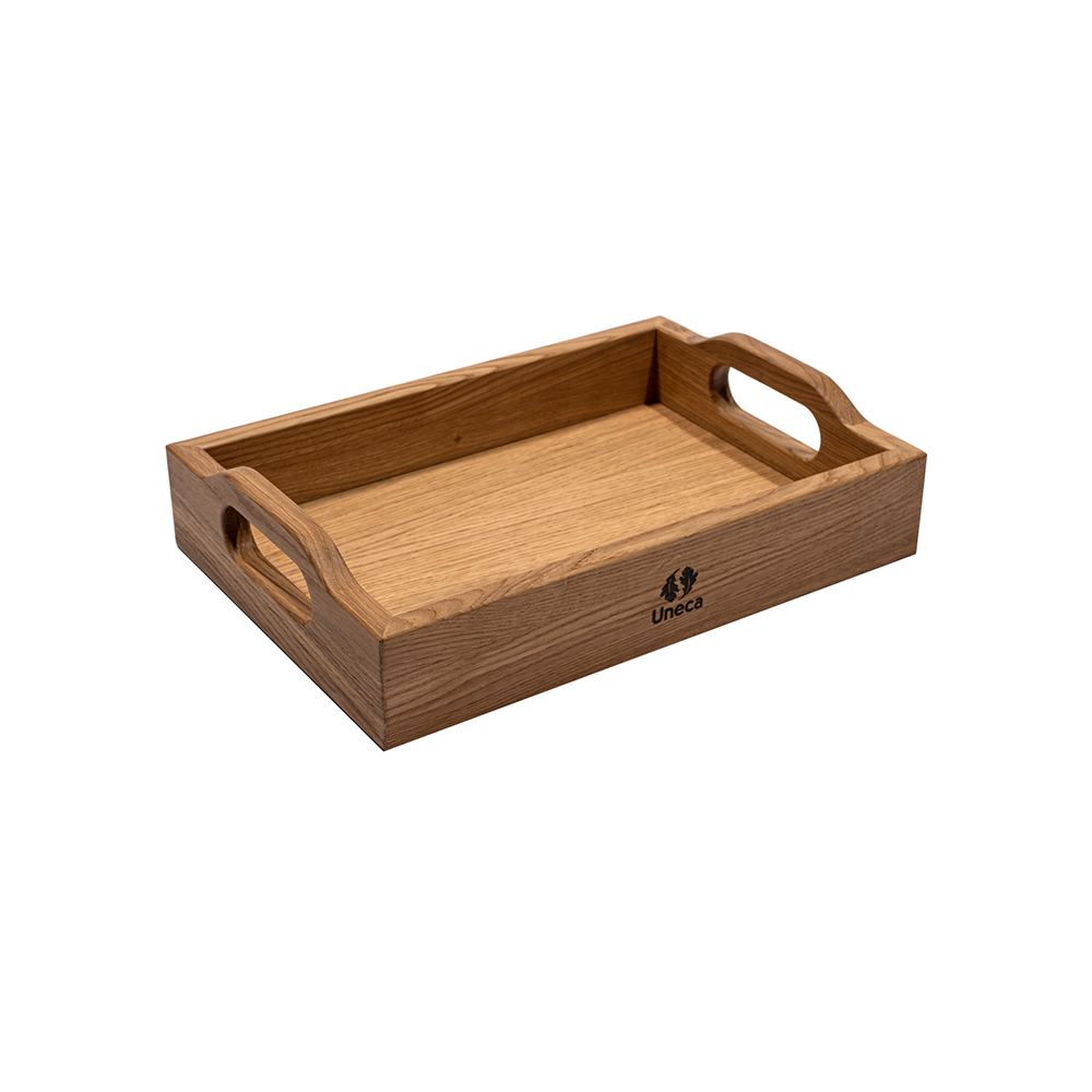 Поднос с ручками 32х23х6 см деревянный, дуб  