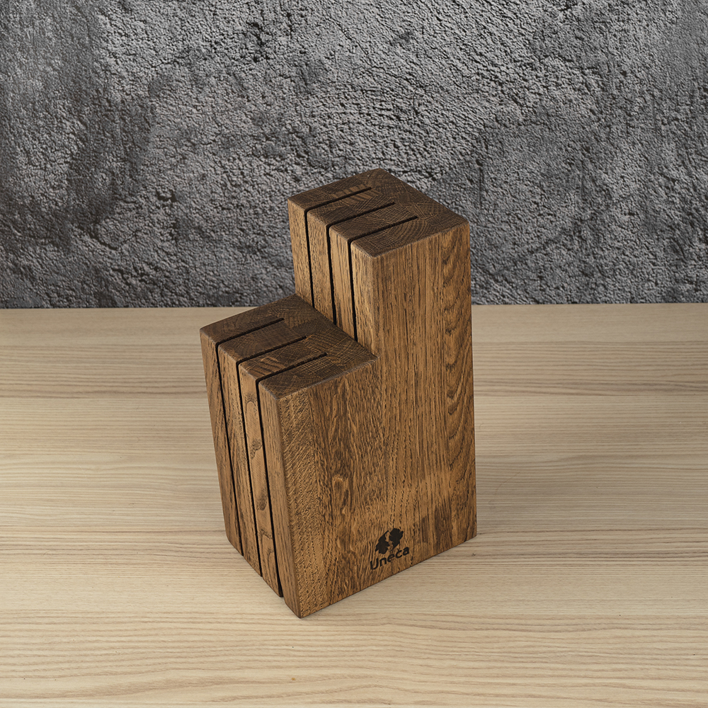 Подставка для 6 ножей деревянная, дуб  