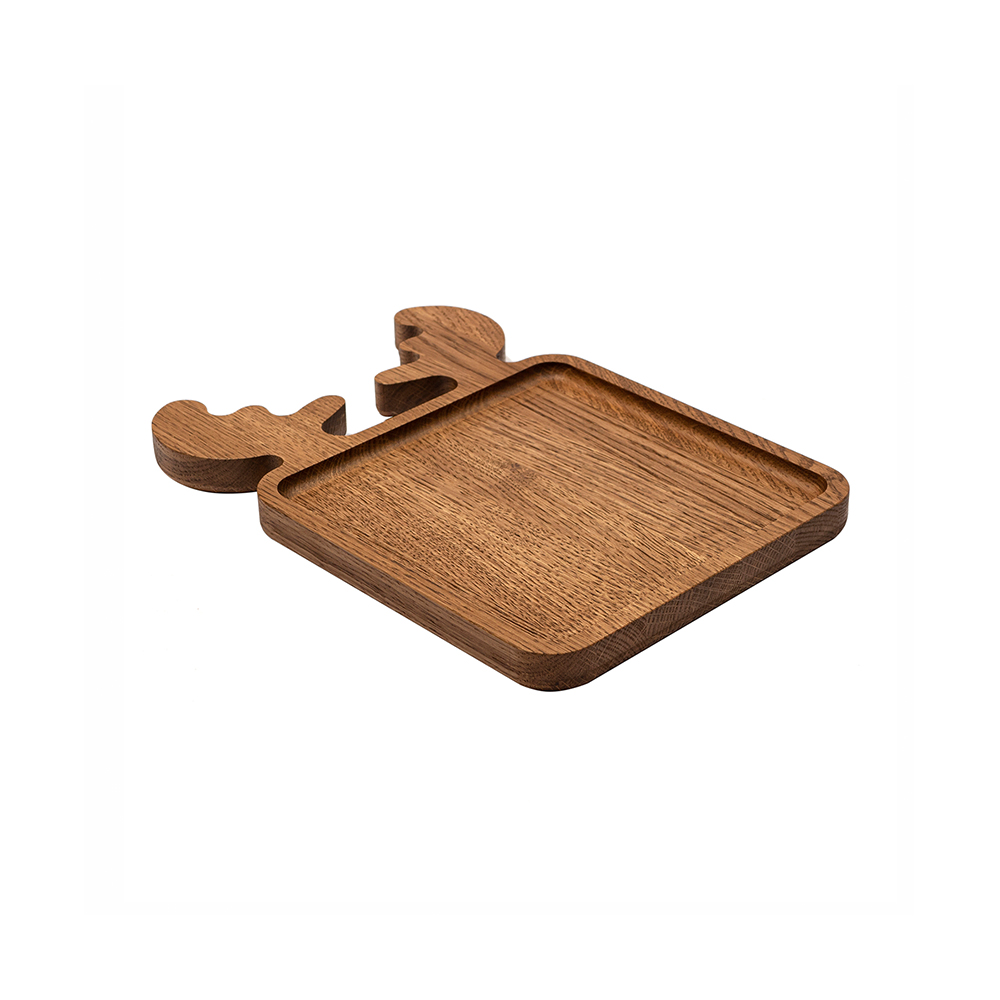 Менажница "Олень" большая 27х19 см деревянная, дуб  