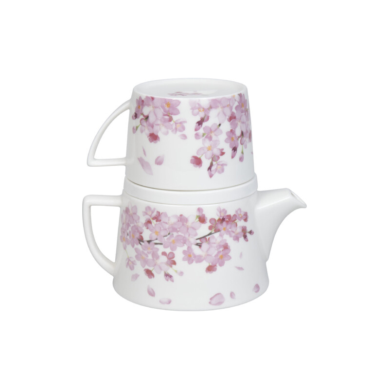 Набор "Чай для меня" - Цветущая вишня чайник заварочный + кружка + подставка  