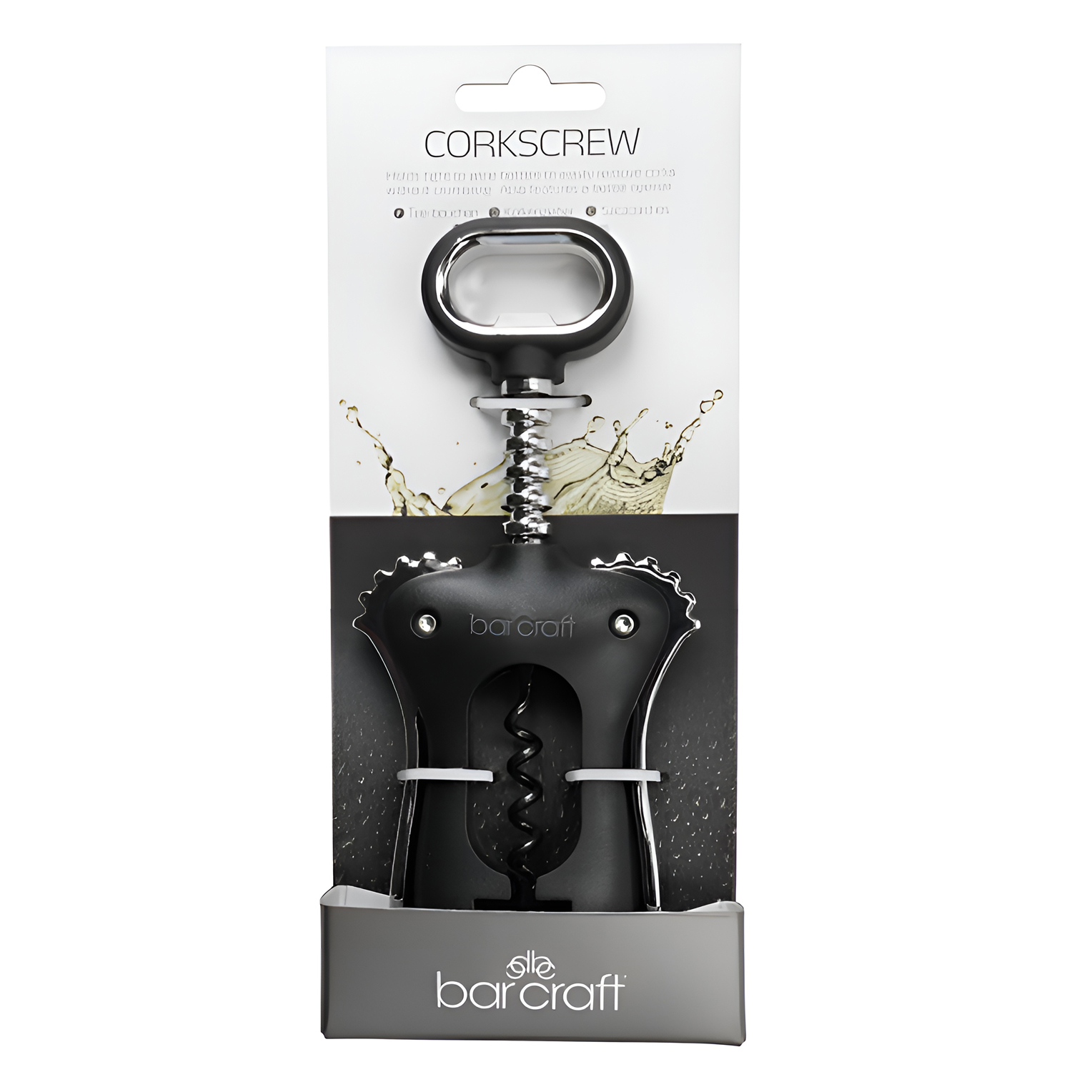 Штопор BarCraft с крыльями, черный  