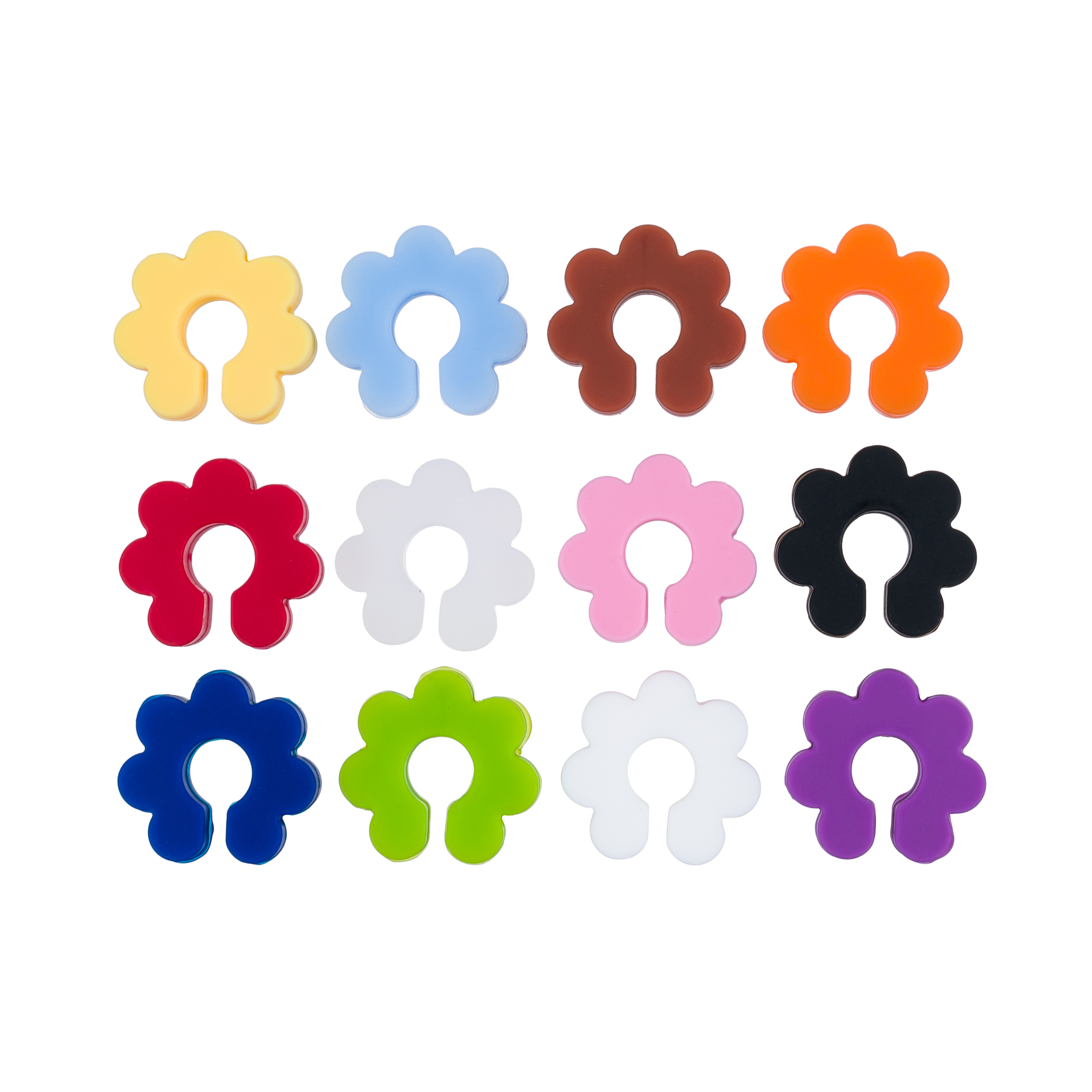 набор из 12 маркеров для бокалов цветок (силикон)