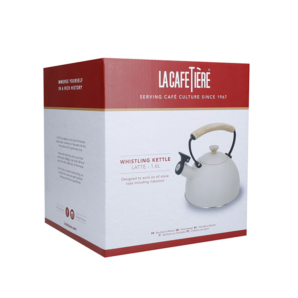 Чайник со свистком бежевый La Cafetière Latte с деревянной ручкой, 1,6 л Арт.: LCWHKETLAT