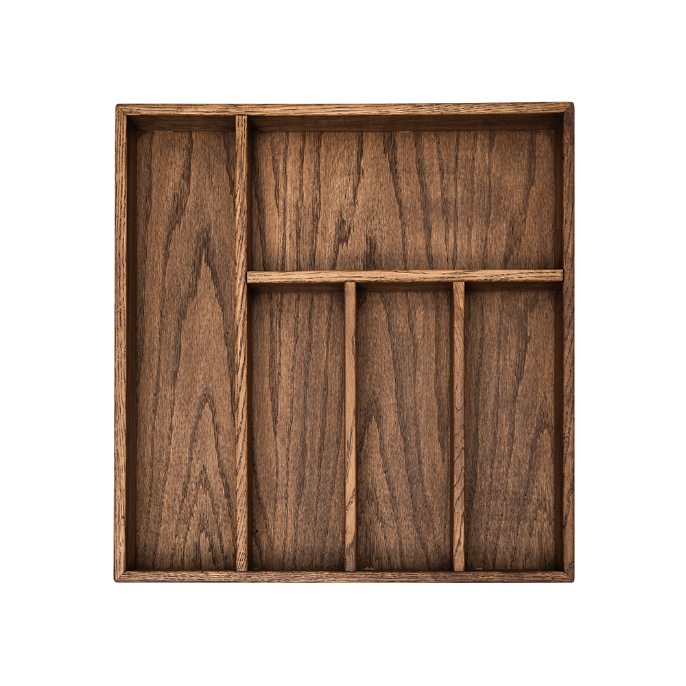 Лоток для приборов большой 40x38x6 см деревянный, дуб  