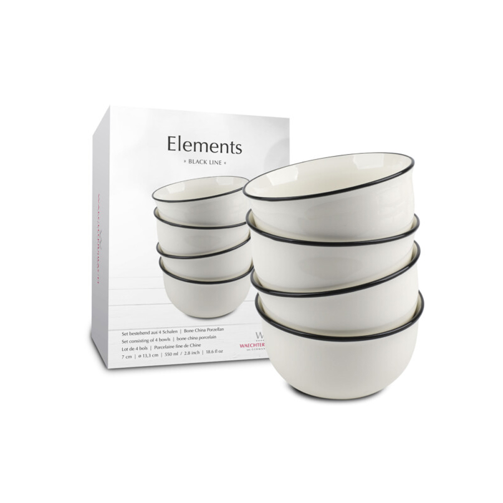 Waechtersbach Набор 4-х салатников Black Line  