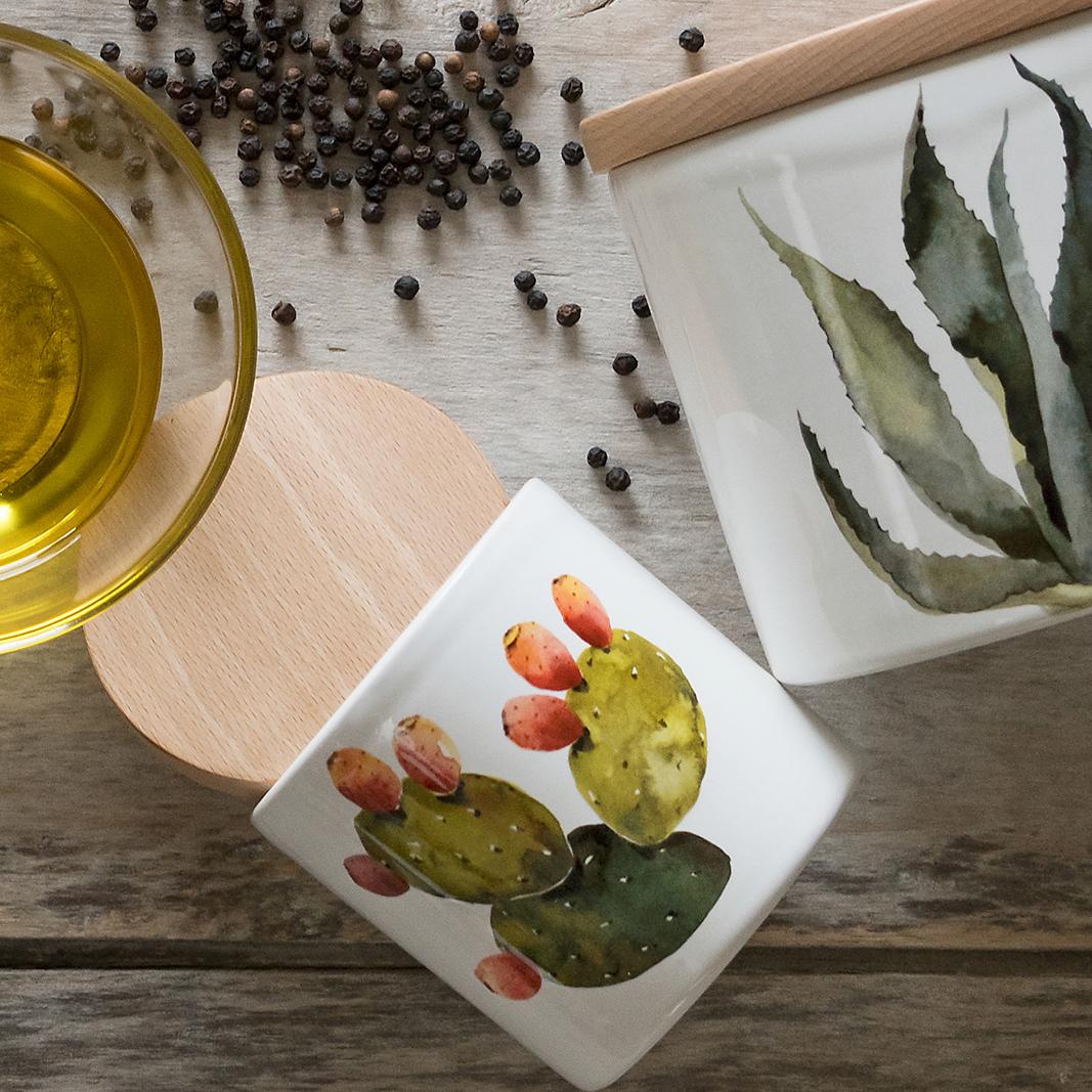 Nuova Cer Емкость с крышкой Cactus 15см  