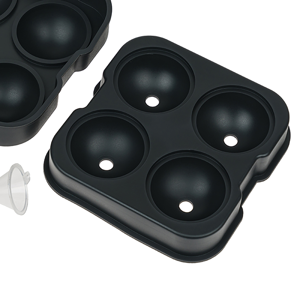 Форма для льда большая на 4 шара black  