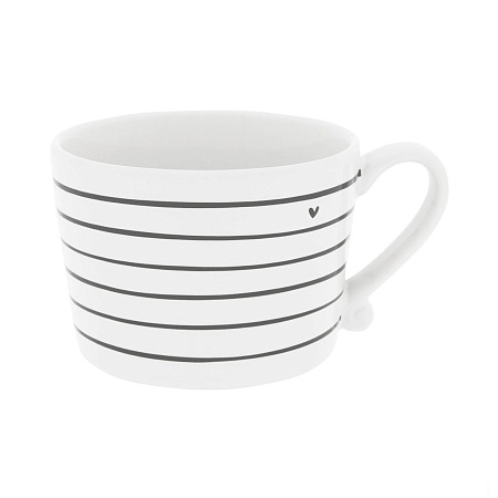  Bastion Collections Кружка White Stripes Нeart Black Арт.: RJ/CUP 010 BL