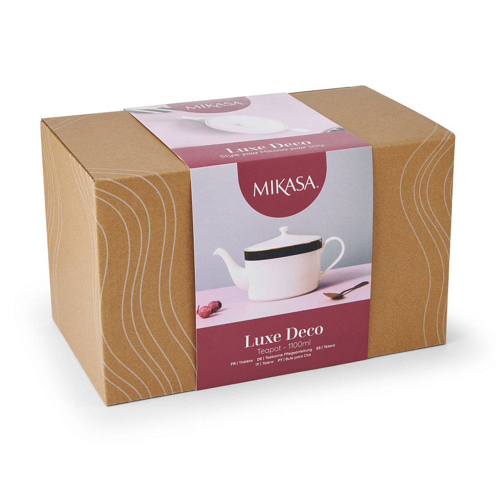  Чайник фарфоровый Mikasa Luxe Deco на 4 чашки, 1,1 л, белый Арт.: MKLDTEAPOT