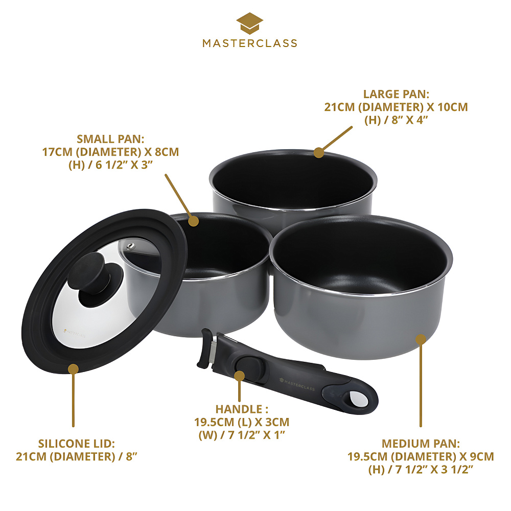  Набор из трех форм с индукционным антипригарным покрытием (17 см, 19,5 см, 21 см) MC Smart Space Арт.: MCSPSPANSET3PC