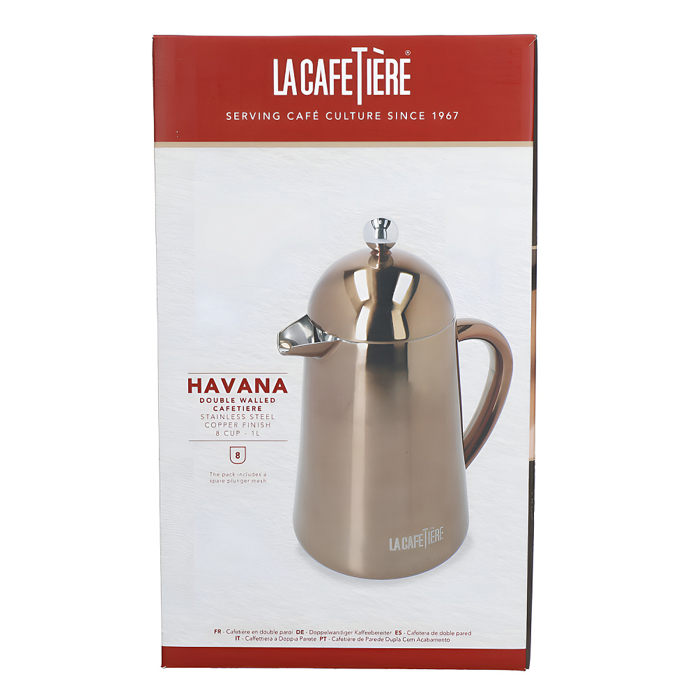  Кофейник Havana с двойными стенками, на 8 чашки La Cafetière, нерж/сталь COPPER Арт.: LCTHERM8CPCOP