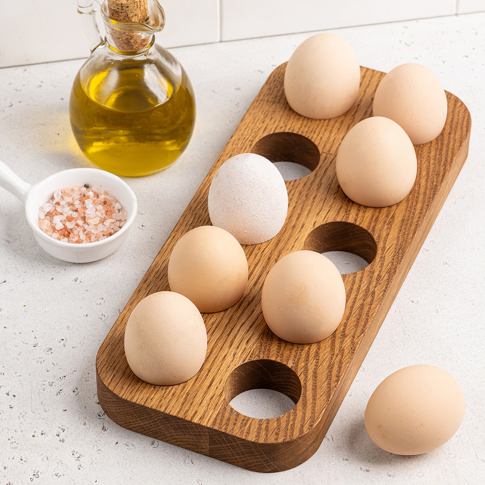 Подставка для 10 яиц деревянная, дуб Арт.: ДРВ-35/1