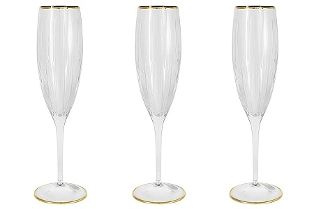 Набор бокалов для шампанского Пиза золото, 0,15 л, 6 шт SM2103/GAL