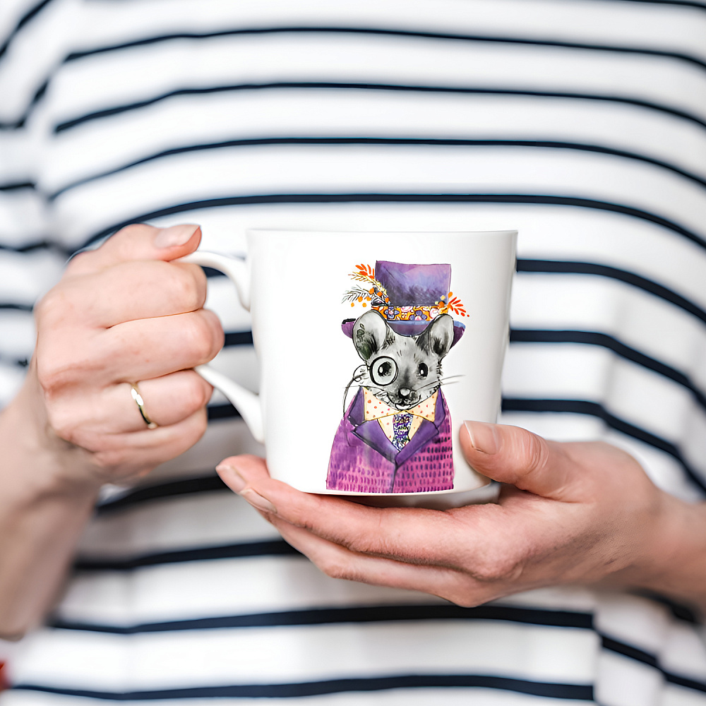  Кружка фарфоровая Mikasa Tipperleyhill с принтом мыши MK 380 мл Арт.: MKTIPPMUGMSE