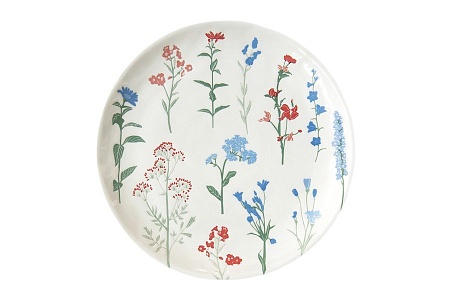 Тарелка закусочная Луговые цветы, голубые, 21 см EL-R2202/MILB