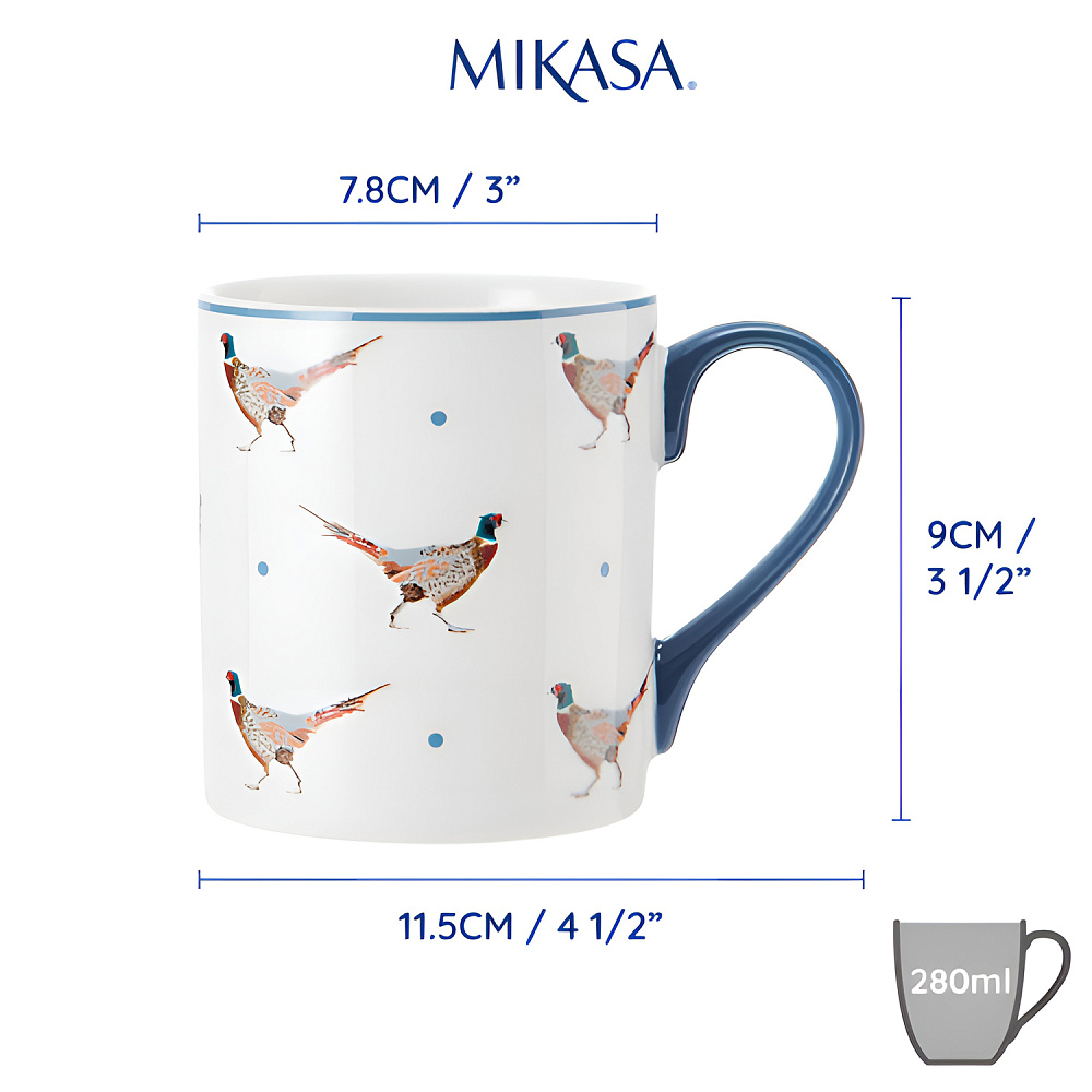  Кружка фарфоровая Pheasant Mikasa BLUE/WHITE 280 мл Арт.: MKCANPHEAS